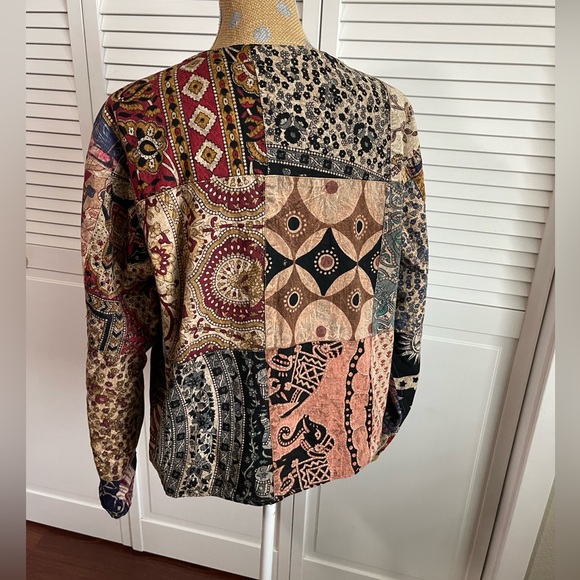 Vintage Sacred Threads coat cardigan button down two pockets M/L - Picture 3 of 10